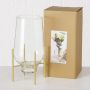 Boltze vase med stativ Everyday Taro klar/guld H32 cm 