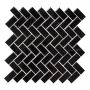 Mosaik Herringbone sort blank 30x30 cm