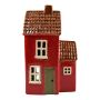 Det Gamle Apotek rødt hus til fyrfadslys 24x10x7 cm 