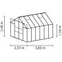 Vitavia drivhus Uranus alu 6 mm poly 9,9 m² inkl. sokkel 