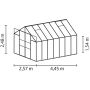 Vitavia drivhus Uranus alu 6 mm poly 11,5 m² inkl. sokkel 