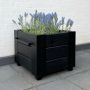 Plus Cubic blomsterkasse m/ben nåletræ sort 46x50x42 cm