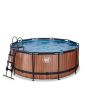 Exit Toys rund pool Wood brun Ø360 cm inkl. filterpumpe