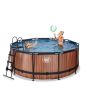 Exit Toys rund pool Wood brun Ø360 cm inkl. filterpumpe