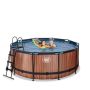 Exit Toys rund pool Wood brun Ø360 cm inkl. filterpumpe