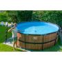 Exit Toys rund pool Wood brun Ø450 cm inkl. filterpumpe