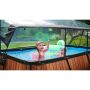 Exit Toys firkantet pool Wood brun 300x200x65 cm inkl. filterpumpe og pooltag