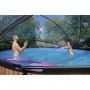 Exit Toys rund swimmingpool Wood brun Ø450 cm inkl. tag, sandfilter- og varmepumpe