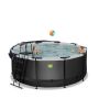 Exit Toys pool rund Black Leather sort m/filterpumpe, pooltag og stige Ø360 cm