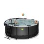 Exit Toys pool rund Black Leather sort m/varmepumpe, filterpumpe, pooltag og stige Ø360 cm