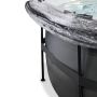 Exit Toys pool rund Black Leather sort m/varmepumpe, filterpumpe, pooltag og stige Ø450 cm