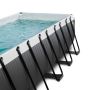 Exit Toys pool firkantet Black Leather sort m/varmepumpe, filterpumpe, pooltag og stige 540x250x122 cm