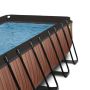 Exit Toys pool firkantet Wood brun m/filterpumpe, pooltag og stige 400x200x122 cm