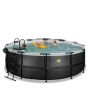 Exit Toys pool rund Black Leather sort m/varmepumpe, filterpumpe, pooltag og stige Ø427 cm