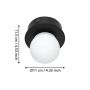 Eglo væglampe/loftlampe Mosiano Ø110 sort/hvid