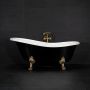 Westerbergs badekar Victoria 1670 sort/hvid med løvefødder