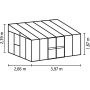Vitavia drivhus Helena2 10,2 m² sort 3 mm hærdet glas 