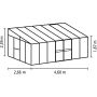 Vitavia drivhus Helena2 11,9 m² sort 3 mm hærdet glas 