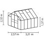 Vitavia drivhus Mars sort 3 mm hærdet glas 8,3 m² inkl. sokkel