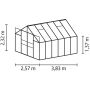 Vitavia drivhus Mars sort 3 mm hærdet glas 9,9 m² inkl. sokkel