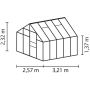 Vitavia drivhus Merkur 8,3 m² sort 3 mm hærdet glas inkl. sokkel 