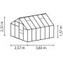 Vitavia drivhus Merkur 9,9 m² sort 3 mm hærdet glas 