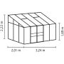 Vitavia vægdrivhus Ida 6,5 m² sort 3 mm hærdet glas 