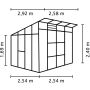 Vitavia drivhus Freya 7,6 m² sort 3 mm hærdet glas 