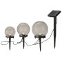 Solar spydlampe m/glaskugle 12 cm 3 stk.
