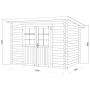 Palmako skur Alice brun trykimprægneret 4,7 m²