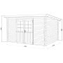 Palmako skur Alice brun trykimprægneret 9 m²