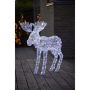 Julefigur elg hvid akryl med 200 LED IP44 H96 cm