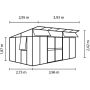 Vitavia drivhus Aphrodite 11,5 m²  sort 3 mm hærdet glas inkl. polytag