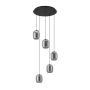 Eglo Ciampino klynge 5xE27 sort/sort transparent