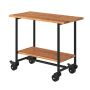Plus Urban Picnic bord med 1 hylde & hjul ThermoWood/stål 100x50x90 cm