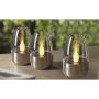 Veli Line solar bordlampe med LED-flamme rustfri stål H11 cm 3 stk. 