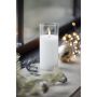 Lumineo LED-bloklys i glas hvid 7,5x15 cm