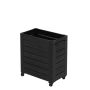 Plus Cubic blomsterkasse m/hjul nåletræ sort 87x50x98 cm