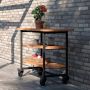 Plus Urban Picnic bord med 2 hylder & hjul ThermoWood/stål 100x50x90 cm