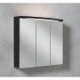 Camargue spejlskab akryl LED mørk eg 800x702x155 mm