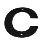 Jasa husbogstav C sort 10 cm
