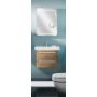 Camargue spejlskab Stella rundet med LED venstre eg 600x737x157 mm