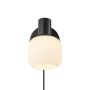 Nordlux Milford mini væglampe E14 10W sort/opal