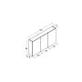 Scanbad spejlskab Select m/elstik 3 låger 64x120 cm - flere farver