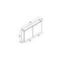 Scanbad spejlskab Select m/elstik 2 låger 64x120 cm - flere farver