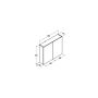 Scanbad spejlskab Select m/elstik 2 låger 64x80 cm - flere farver