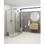 Scanbad 2xbrusevæg m/skydedør XXL Deluxe satin/klar – flere størrelser