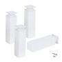 Møbelben plastik hvid 40x40 mm justerbar 4 stk. - flere højder