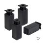 Walteco møbelben 40x40 mm justerbar plastik sort 4 stk. - flere højder