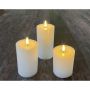 Veli Line LED-vokslys 3-pak hvid genopladelige
